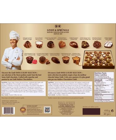 LINDT SWISS LUXURY SELECTION Praline Chocolate Gift Box Assorted Chocolate Pralines 410 Gram Gift Box Christmas Chocolate Holiday Gift - Buy Online on GoSupps.com