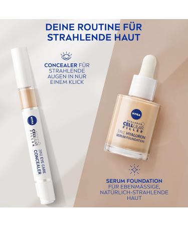 Nivea 3in1 Hyaluron Serum Foundation Medium (30 ml) - Anti-Aging Moisturizing Foundation for Youthful Skin - Buy Online on GoSupps.com