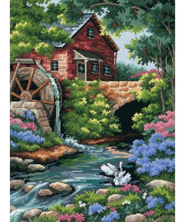 Old Mill Cottage Needlepoint Kit - 12 W x 16 H Dimensions - Buy Online on GoSupps.com
