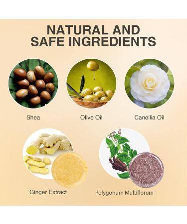 Organic Polygonum Multiflorum Ginger Hair Growth Shampoo Bars - Anti Hair Loss & Anti-Dandruff - 2pcs Set - Buy Online on GoSupps.com