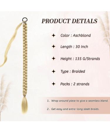 Fulang Hair 2pcs Braid Ponytail Extension - Ash Blond Long Braided Hair Tie for Women | Perfect Hair Art for Stunning Ponytails - Buy Online on GoSupps.com