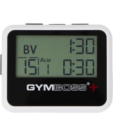 Gymboss Plus Interval Timer & Stopwatch - White/Black | High Gloss | Perfect for Workouts & Training - Buy Online on GoSupps.com