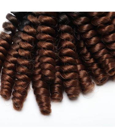 6" Crochet Braiding Hair Extensions Synthetic Twist Two Ombre Short Marley Bob Deep Wavy Curly Hairpieces For Women - Black to Red Brown - Buy Online on GoSupps.com