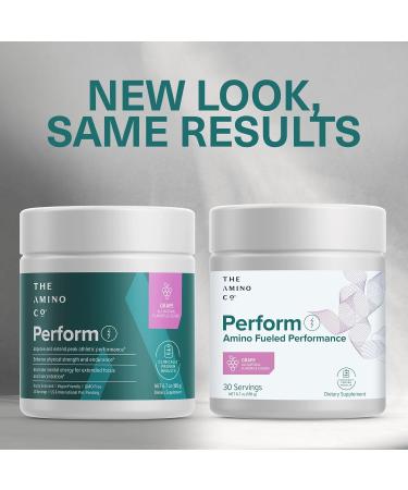 Perform Pre Workout Powder - Vegan Energy Supplement with Amino Acids & Creatine for Men & Women - Grape Flavor (6.7 oz - Buy Online on GoSupps.com
