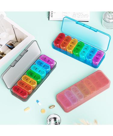 Portable 7-Day Pill Organizer Box | Weekly Medication Storage for Travel | 14-Day Tablet Dispenser for Women - Buy Online on GoSupps.com
