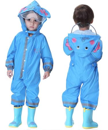 De feuilles Kids Button Rain Suit 7-9 Years Blue Elephant - Buy Online on GoSupps.com