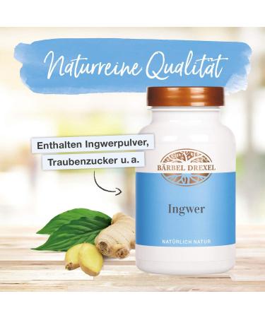 Ginger Tablets 500mg - 100% Vegan Digestive Support | B rbel Drexel | 250 pcs for Nausea Relief & Travel - Buy Online on GoSupps.com