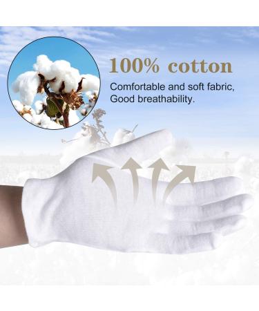 100% Cotton Gloves - 6 Pairs White Moisturizing Gloves for Women | Eczema Relief & SPA Use - Ideal for Jewelry Inspection & Archival Work - One Size Fits All - Buy Online on GoSupps.com