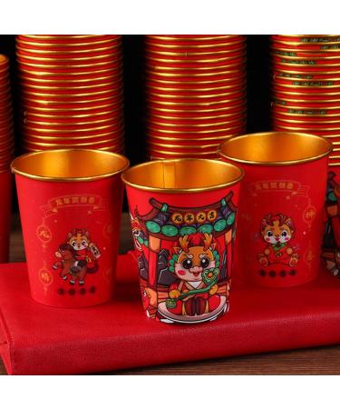 Set of 50 Paper Drinking Cups Dragon Theme Paper Beverage Cups Throwaway Paper Cups Suitable for Party and Gatherings - Buy Online on GoSupps.com