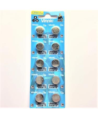 10 x Vinnic Size LR44 V357 357 AG13 L1154 Alkaline Watch Battery