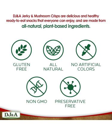 DJ&A Vegan Jerky & Mushroom Crisps Variety | 5 Pack by Broadway Candy | Vegan Snacks | Gluten Free Non-GMO - Buy Online on GoSupps.com