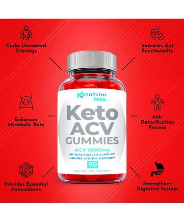 Keto Trim Max ACV Gummies - Official Vegan Formula with Apple Cider Vinegar - 60 Gummies - Buy Online on GoSupps.com