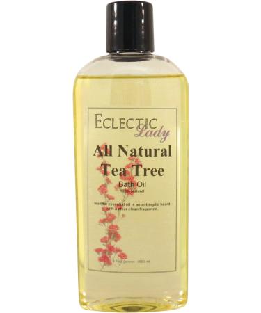 Tea Tree Bath Oil by Eclectic Lady - Scented Bath Oil - Relaxing & Moisturizing Bathing Oil - Fragrance Body Oil For Dry & Rough Sensitive Skin - Body Daily Nourishing Shower Oil (8 oz) 8 Ounce
