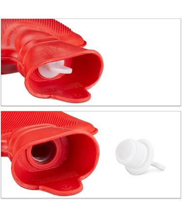 Buy Relaxdays 1 Litre Hot Water Bottle - Durable Safe Odourless Natural Rubber - Red Bed Bottle - Ideal for Comfort & Warmth - Buy Online on GoSupps.com