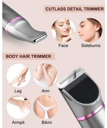 Body Hair Trimmer for Men and Women Pubic Hair Trimmer Bikini Trimmer Electric Shaver Razor for Armpit Legs Groin Hair Removal Rechargeable Ceramic Blades Waterproof Gray+Purple - Buy Online on GoSupps.com