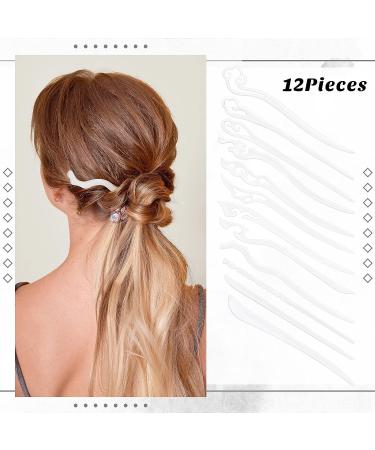 12 Pcs Vintage Hair Sticks: Chinese Japanese Hair Accessories for Women - White - Buy Online on GoSupps.com