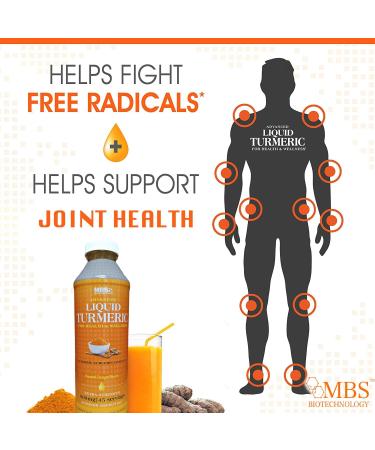 1100mg 20oz Liquid Turmeric Curcumin Inflammation Support - 45 servings with BioPerine & Vitamin C, D3, E, and Riboflavin for Better Health - Buy Online on GoSupps.com