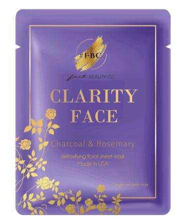 Clarity Face! Charcoal Detoxifying Gold Floral Sheet Mask with Rosemary - 1 Pack | International Shipping Available - Buy Online on GoSupps.com
