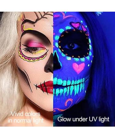 Glow in The Dark Makeup | 5-color Long-Lasting Eyeshadow Makeup | Lightweight High Gloss Makeup Powder UV Shimmer Face Makeup Glow Blacklight Makeup Cosmetics for Halloween Hondony 02# - Buy Online on GoSupps.com