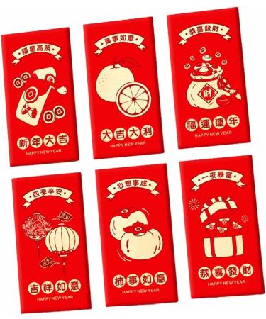 6 Pieces Chinese New Year Red Envelopes Lucky Money Envelope 2024 Dragon Hongbao Hong Bao for Spring Festival Birthday C Style C - Buy Online on GoSupps.com