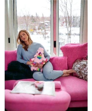K Collection 3D Novelty Hot Water Bottle - Pink Lazy Unicorn Design with Soft Plush Cover - Buy Online on GoSupps.com