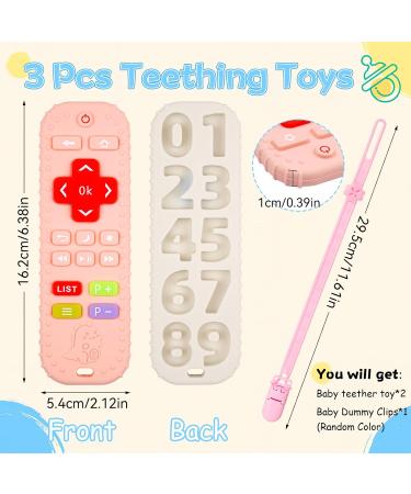 3-Pack Baby Biting Toys | BPA-Free Silicone Teething Rings & Pacifier Chain for 3+ Months | Safe Durable & Colorful Teething Accessories - Buy Online on GoSupps.com