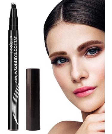 Four-Headed Eyebrow Pencil | 3D Liquid Eyebrow Makeup Pencil Long-Lasting Formula Eyebrow Makeup Tool for Dating Parties Anniversary and Daily Use D: Black - Buy Online on GoSupps.com