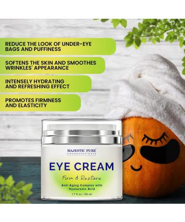 MAJESTIC PURE Under Eye Cream with Hyaluronic Acid - Anti Aging & Firming, 50ml - Buy Online on GoSupps.com