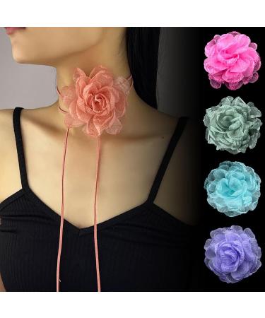 South Kieling Sky Blue Flower Choker Necklace | Elegant Collarbone Chain for Daily Use & Parties | Trendy Jewelry Decoration - Buy Online on GoSupps.com