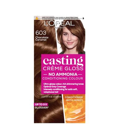 L Or al Paris Ammonia Free Semi-Permanent Hair Dye 603 Chocolate Caramel Glossy Hair Colour Natural Looking Finish For up to 28 Shampoos Casting Cr me Gloss 1 Application 603 Chocolate Caramel 1 Count (Pack of 1) - Buy Online on GoSupps.com