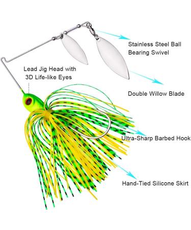 Spinnerbait Fishing Lure Kit for Bass Trout Pike Salmon Walleye - 5pcs/Pack 3/8oz) - Buy Online on GoSupps.com