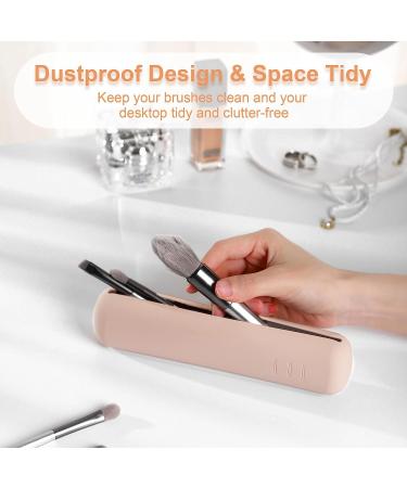 FERYES Khaki Makeup Bag & Travel Brush Holder - Portable Silicone Cosmetic Case for Toiletries - Buy Online on GoSupps.com