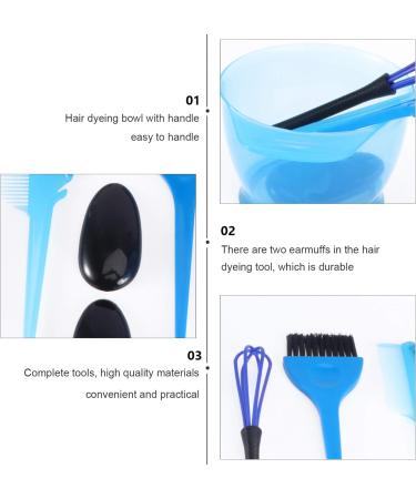 5pcs Hair Dye Color Brush Kit with Blending Brushes, Ear Covers - DIY Dyeing Tool Set for Hair Coloring and Highlights - Buy Online on GoSupps.com