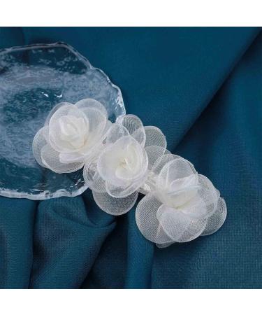 Iaceble Boho Lace Flower Hairpin Barrette - White Wedding Bridal Hair Accessory for Women and Girls - Buy Online on GoSupps.com