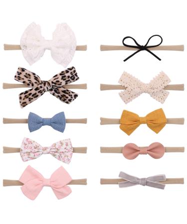 Headband Hair Clip Hairband Baby Girl Hairband 10 Pieces Newborn Toddler Hairbands A1 H0408-1
