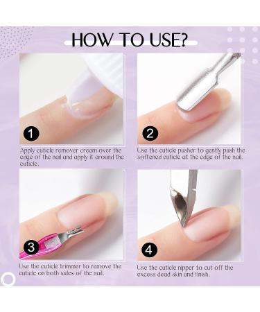 Saviland 180ML Cuticle Remover Kit - High Capacity 6.09 Oz Liquid with Pusher, Trimmer, Nipper - Nail Care Manicure Tool for Home and Salon Use - Buy Online on GoSupps.com