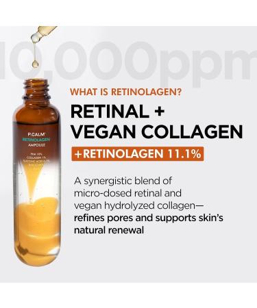 P.CALM Retinolagen Ampoule Retinol & Vegan Hydrolyzed Collagen for Pore Tightening Wrinkles and Fine Line Care Korean Glass Skin (30ml / 1.01 fl.oz) - Buy Online on GoSupps.com
