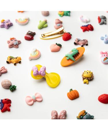 Slime Charms Cartoon Animal & Fruit Cute Set - 25pcs Resin Flatback DIY Crafts Decorations - Buy Online on GoSupps.com