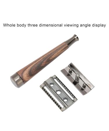 Udavivi Double Edge Safety Razor | Zinc Alloy Manual Razor with Wooden Handle | Reusable & Eco-Friendly for Men - Buy Online on GoSupps.com