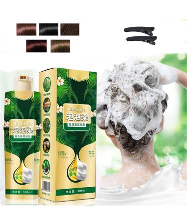 Plant Bubble Hair Dye Shampoo - Vegetable Hair Dye - Hair Coloring And Conditioning 3 Effects In 1 - Beirou BubblePure Plant Extract For Gray Hair Color Bubble Dye (coffee)