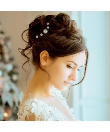 Charonle 32 Pieces Wedding Pearl Hair Pins Bridal Pearl Rhinestone Hair Pins Hair Accessories U Shape Barrette for Bride Bridesmaid Women Girls (Rose Gold) - Buy Online on GoSupps.com