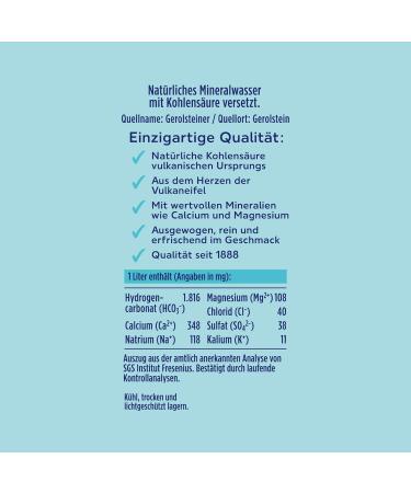 Buy Gerolsteiner Medium Mineral Water (6 x 1L) - International Shipping Available - Buy Online on GoSupps.com