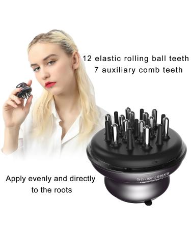 Scalp Applicator Comb - Hair Oil & Medicine Application, Essential Oil Treatment, Massager Brush for Hair Growth - Black - Buy Online on GoSupps.com