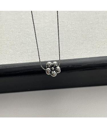 Oralgos Elegant Flower Charm Necklace | Adjustable Silver-Colored Jewelry for Women & Girls - Buy Online on GoSupps.com