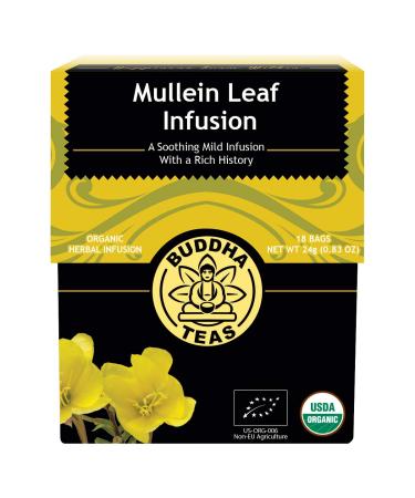 Buddha Teas Organic Mullein Leaf Tea - OU Kosher, USDA Organic, CCOF Organic, 18 Bleach-Free Tea Bags