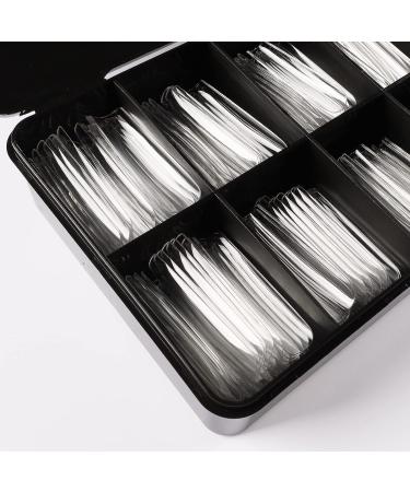 Wellquinn No C Curve Square Nail Tips - 360pcs Extra Long Clear Acrylic XXL False Nails - Buy Online on GoSupps.com