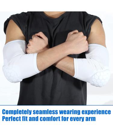 VOCOSTE 2pcs Elbow Brace - Support Sleeve for Joint Pain Relief | XL White Elbow Pad for Men & Women International Shipping Available - Buy Online on GoSupps.com