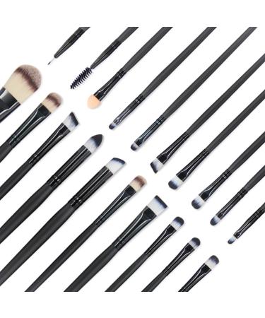 EmaxDesign 20-Piece Professional Makeup Brush Set for Face, Eyes, Eyeliner, Foundation - Blending Tool for Powder, Liquid, Cream Cosmetics - Buy Online on GoSupps.com