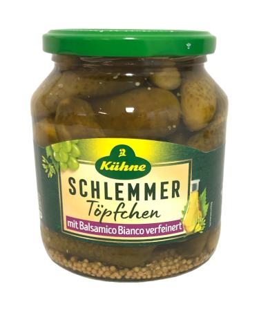 Khne Schlemmertpfchen Mild-Spicy Gherkins with Balsamico Bianco 6-Pack (6x300g) | Extra Crunchy & Delicious International Shipping - Buy Online on GoSupps.com