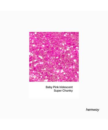 Hemway Premium Ultra Sparkle Baby Pink Iridescent Glitter - Multi-Purpose Metallic Flake for Arts Cosmetics Resin and Festivals - Super Chunky 100g - Buy Online on GoSupps.com